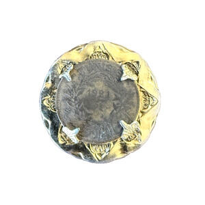 Vintage Freirich 1921 Coin Brooch Mid Century Pin Gold Tone 1 3/8”